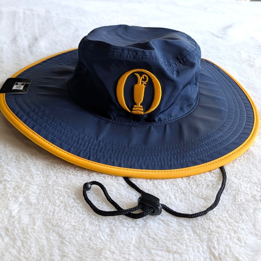 The Open Championship New Era Golf Sun Hat Navy Blue Yellow OneSize NWT